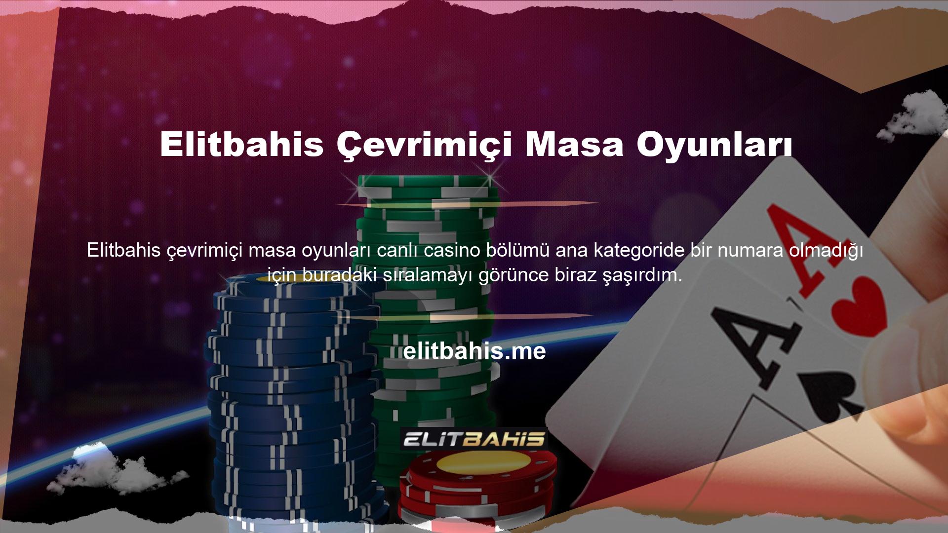 Elitbahis canlı casino bölümünün siteye girdiğiniz anda karşınıza çıkması, içerdiği oyun yapısının zenginliğinin bir göstergesi olarak görülebilir